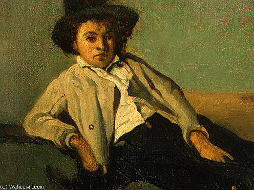 Wikioo.org - The Encyclopedia of Fine Arts - Painting, Artwork by Jean Baptiste Camille Corot - italian peasant boy (detail 1) -