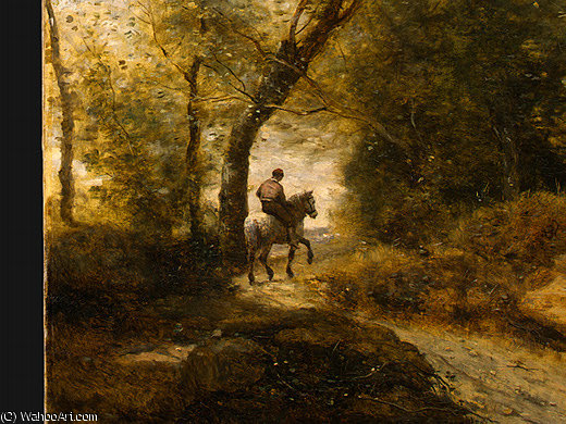 WikiOO.org - Enciclopedia of Fine Arts - Pictura, lucrări de artă Jean Baptiste Camille Corot - The Forest of Coubron (detail - )