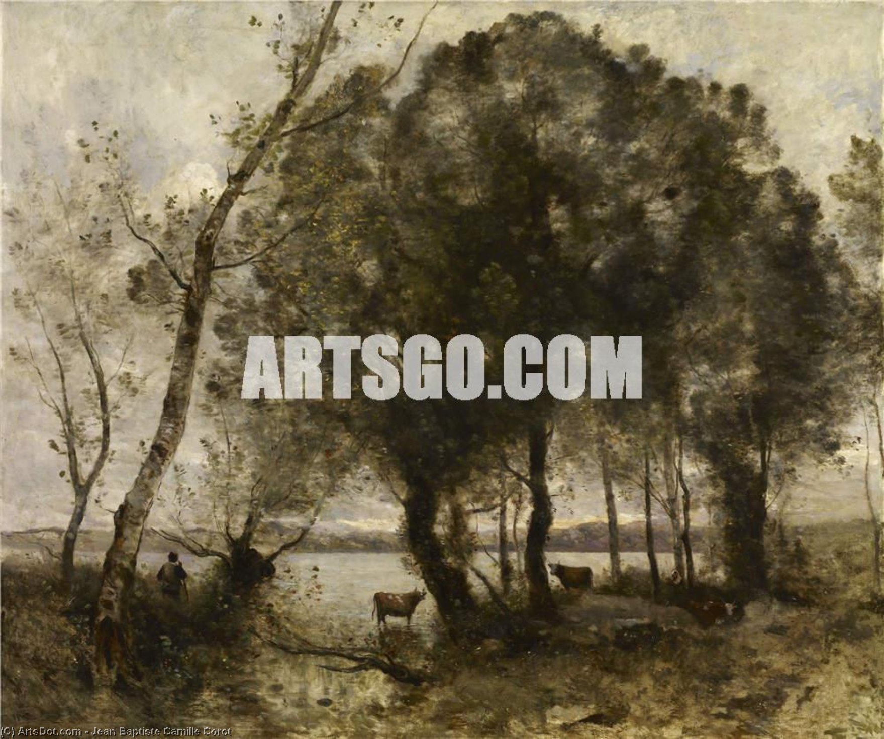 Wikioo.org – L'Enciclopedia delle Belle Arti - Pittura, Opere di Jean Baptiste Camille Corot - Il Lago -   -