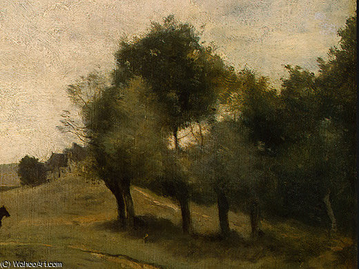 Wikoo.org - موسوعة الفنون الجميلة - اللوحة، العمل الفني Jean Baptiste Camille Corot - View near Epernon (detail - )