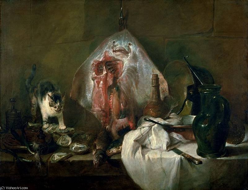 Wikioo.org - The Encyclopedia of Fine Arts - Painting, Artwork by Jean-Baptiste Simeon Chardin - The ray - Oil on canvas -