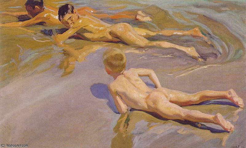 Wikioo.org - The Encyclopedia of Fine Arts - Painting, Artwork by Joaquin Sorolla Y Bastida - Children on the Beach