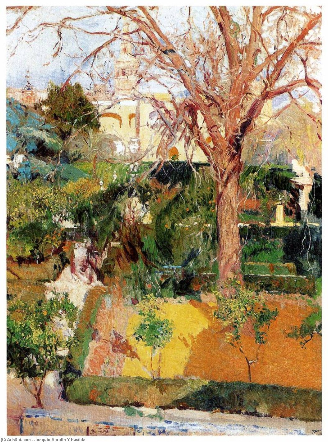 Wikioo.org - The Encyclopedia of Fine Arts - Painting, Artwork by Joaquin Sorolla Y Bastida - Jardines del Alcazar de Sevilla