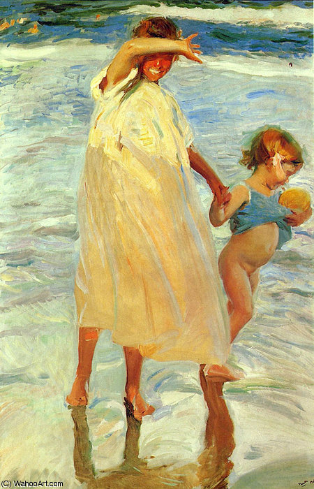 Wikioo.org - The Encyclopedia of Fine Arts - Painting, Artwork by Joaquin Sorolla Y Bastida - las dos hermanas
