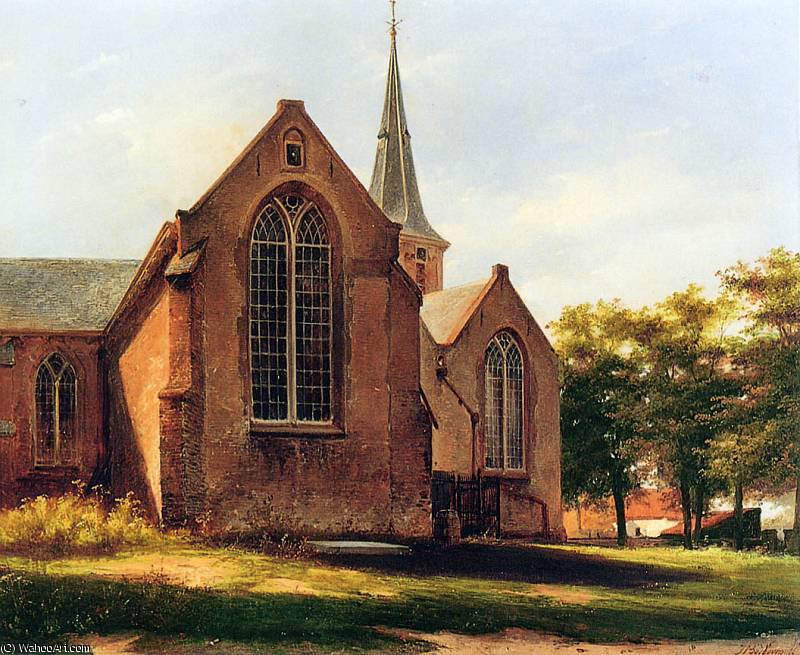 Wikioo.org - The Encyclopedia of Fine Arts - Painting, Artwork by Johannes Bosboom - oude kerk in voorburg 19 sun