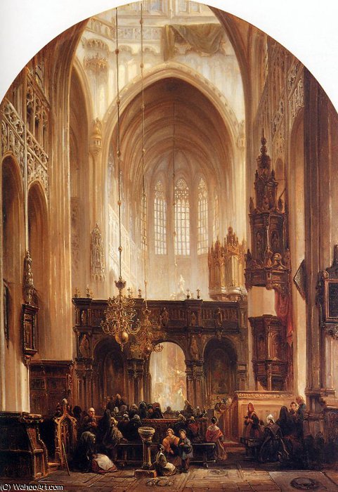 Wikioo.org - The Encyclopedia of Fine Arts - Painting, Artwork by Johannes Bosboom - Sint Jans s Hertogenbosch Sun