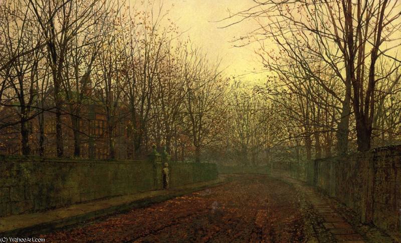WikiOO.org - دایره المعارف هنرهای زیبا - نقاشی، آثار هنری John Atkinson Grimshaw - an autumn lane