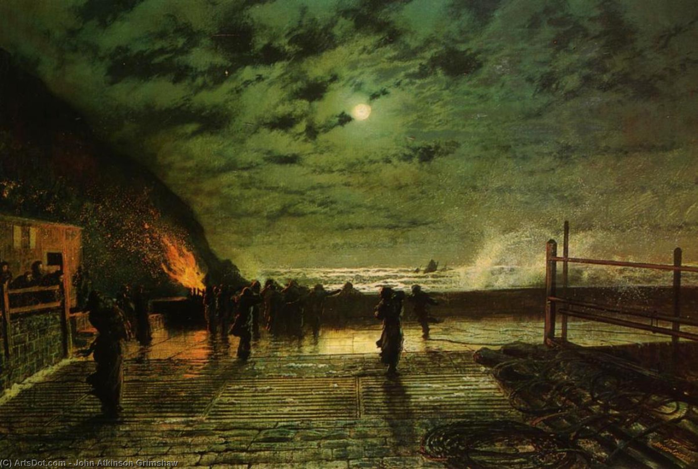 Wikioo.org - The Encyclopedia of Fine Arts - Painting, Artwork by John Atkinson Grimshaw - in peril