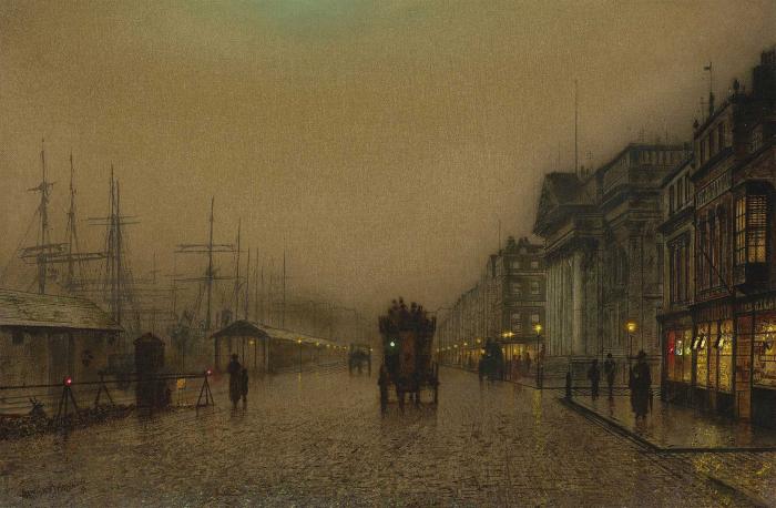 Wikioo.org - The Encyclopedia of Fine Arts - Painting, Artwork by John Atkinson Grimshaw - salthouse dock, liverpool