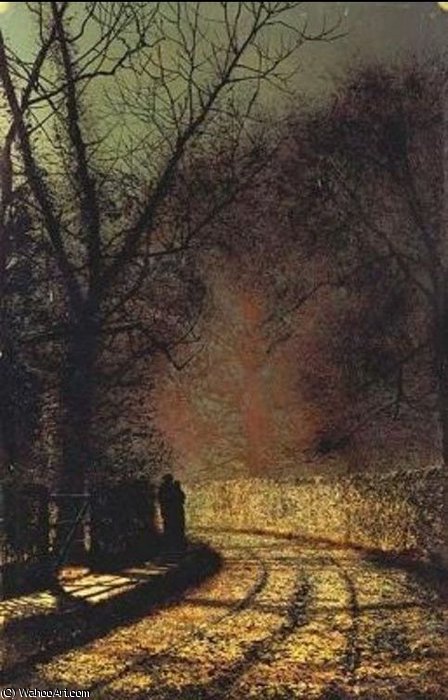 Wikioo.org - The Encyclopedia of Fine Arts - Painting, Artwork by John Atkinson Grimshaw - the lovers