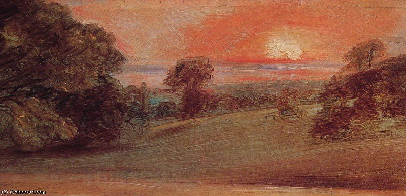 WikiOO.org - 백과 사전 - 회화, 삽화 John Constable - Evening Landscape at East Bergholt
