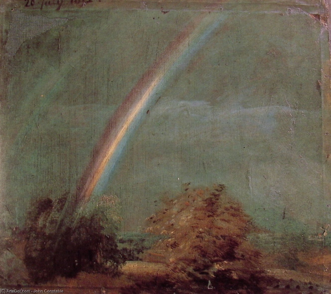 Wikioo.org - The Encyclopedia of Fine Arts - Painting, Artwork by John Constable - Landscape with a Double Rainbow