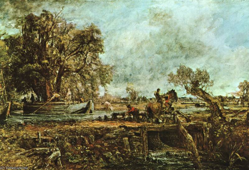 Wikioo.org – La Enciclopedia de las Bellas Artes - Pintura, Obras de arte de John Constable - saltando caballo