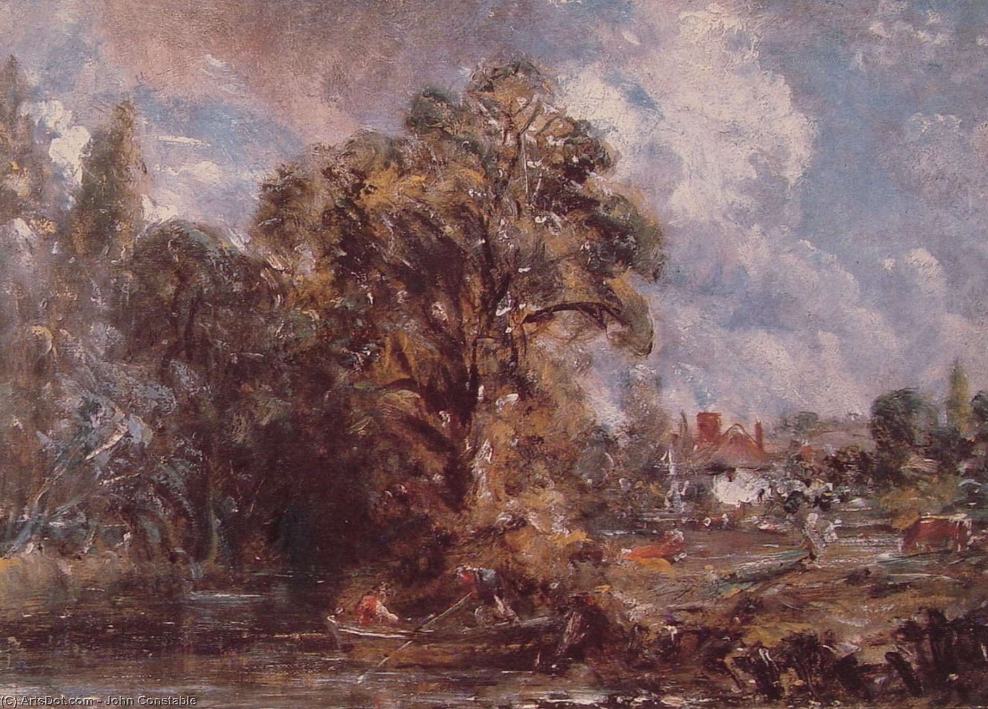 WikiOO.org - 백과 사전 - 회화, 삽화 John Constable - Scene on a River