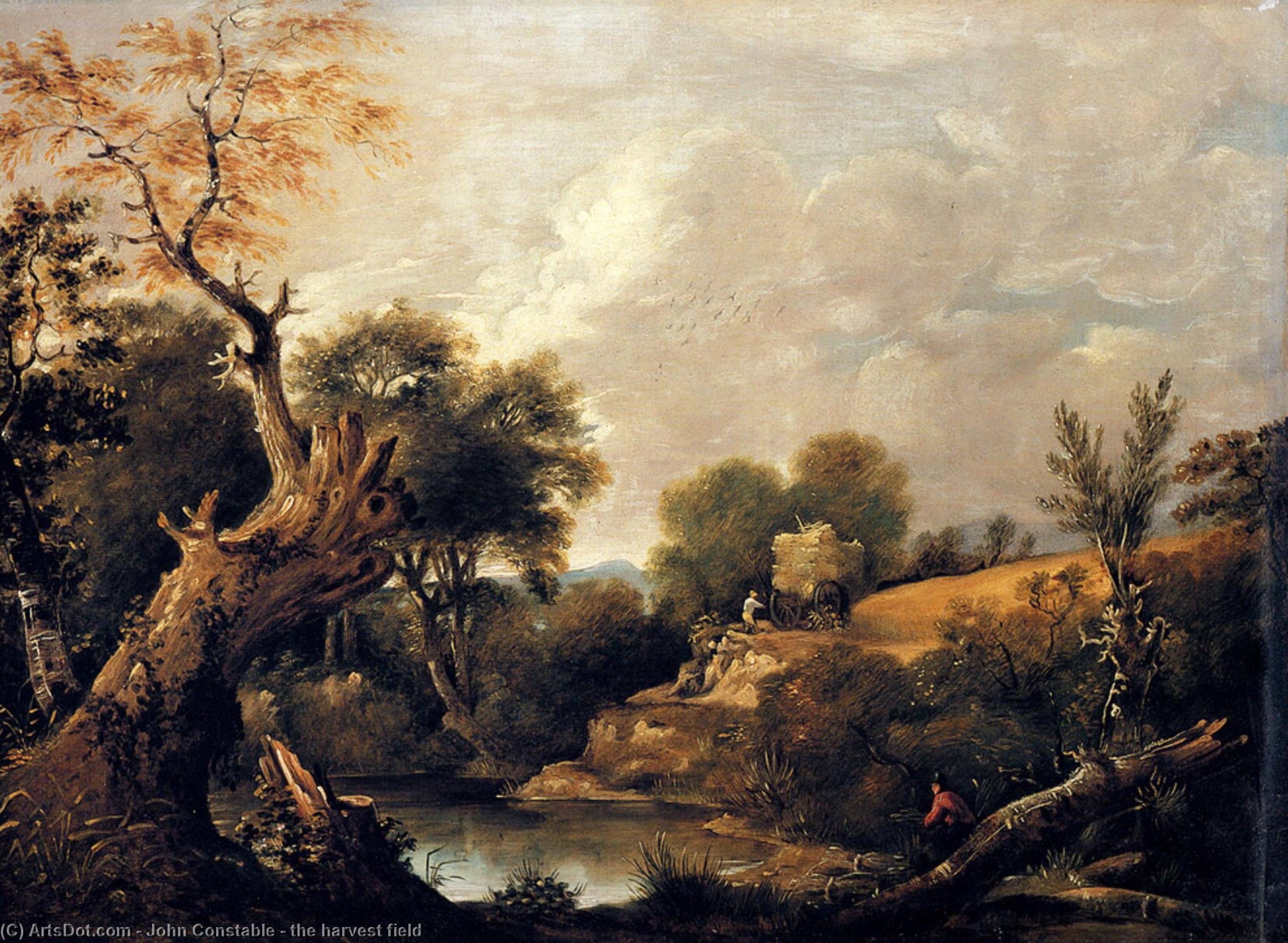 Wikioo.org - สารานุกรมวิจิตรศิลป์ - จิตรกรรม John Constable - the harvest field