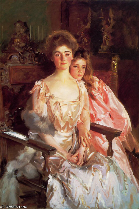 Wikioo.org - The Encyclopedia of Fine Arts - Painting, Artwork by John Singer Sargent - Mrs. Fiske Warren and Her Daughter Rachel