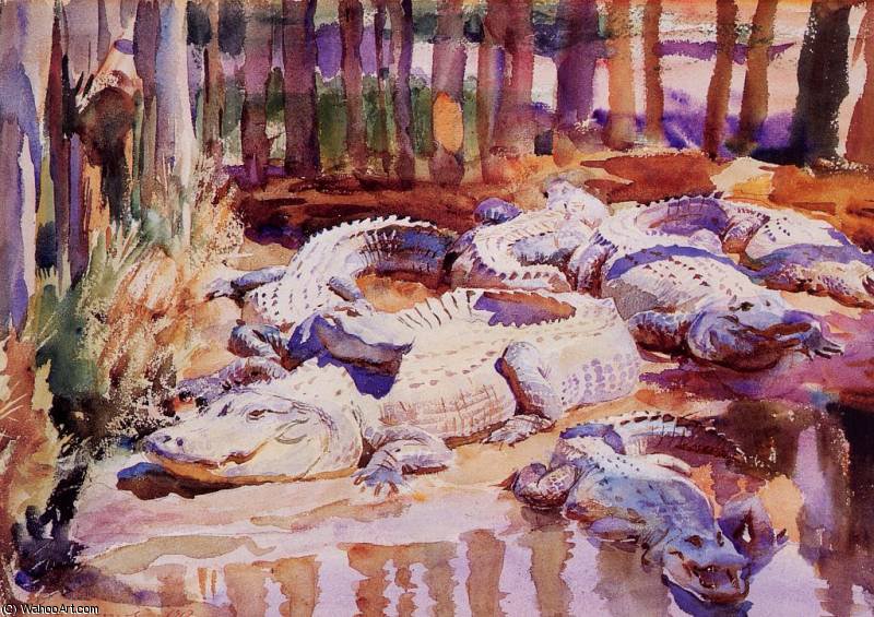 Wikioo.org - The Encyclopedia of Fine Arts - Painting, Artwork by John Singer Sargent - muddy alligators