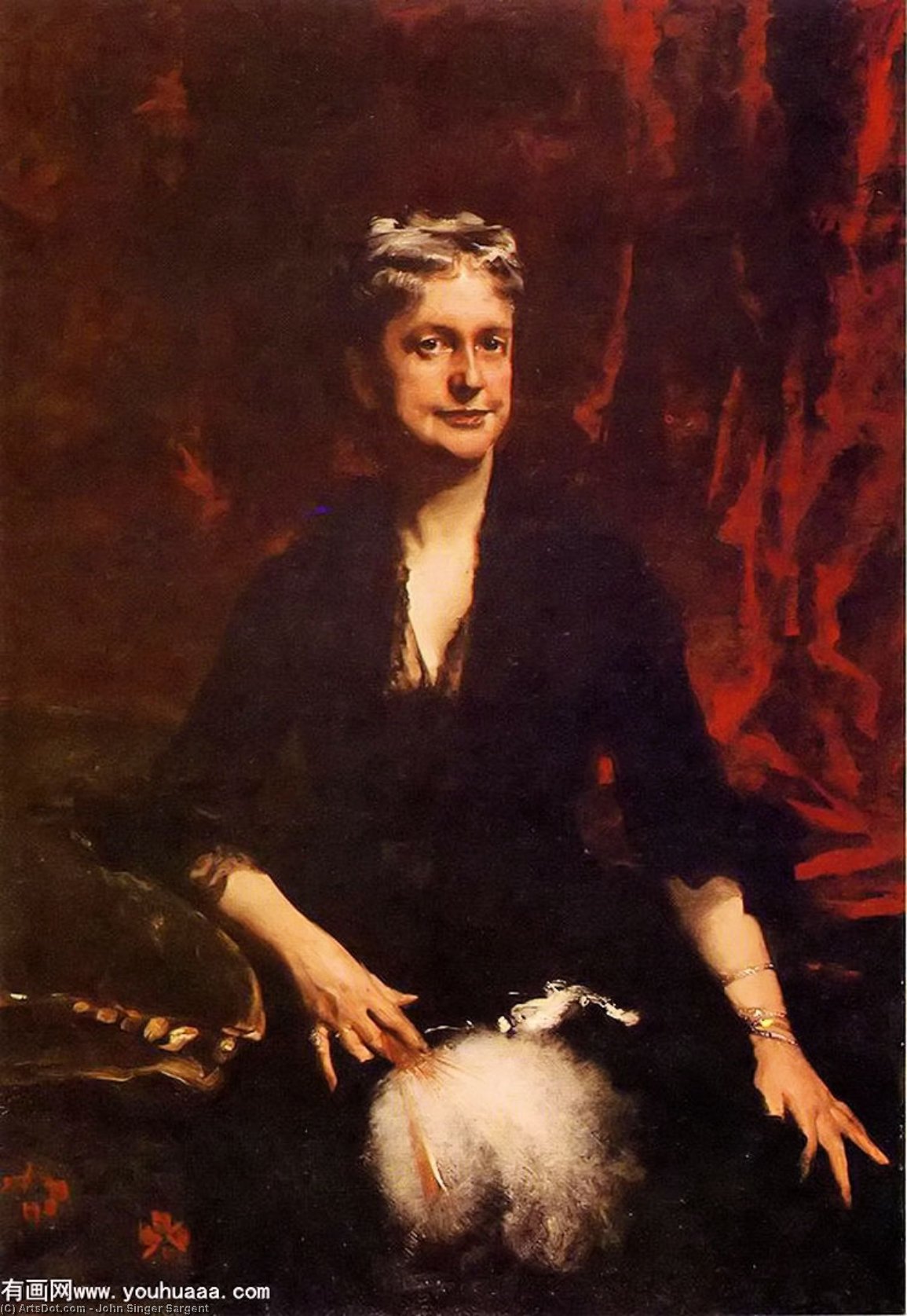 Wikioo.org - The Encyclopedia of Fine Arts - Painting, Artwork by John Singer Sargent - Portrait of Mrs. John Joseph Townsend (Catherine Rebecca Bronson)
