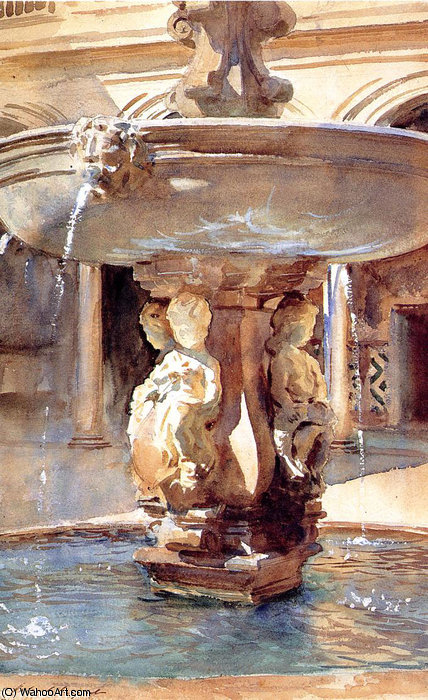 WikiOO.org - Güzel Sanatlar Ansiklopedisi - Resim, Resimler John Singer Sargent - spanish fountain