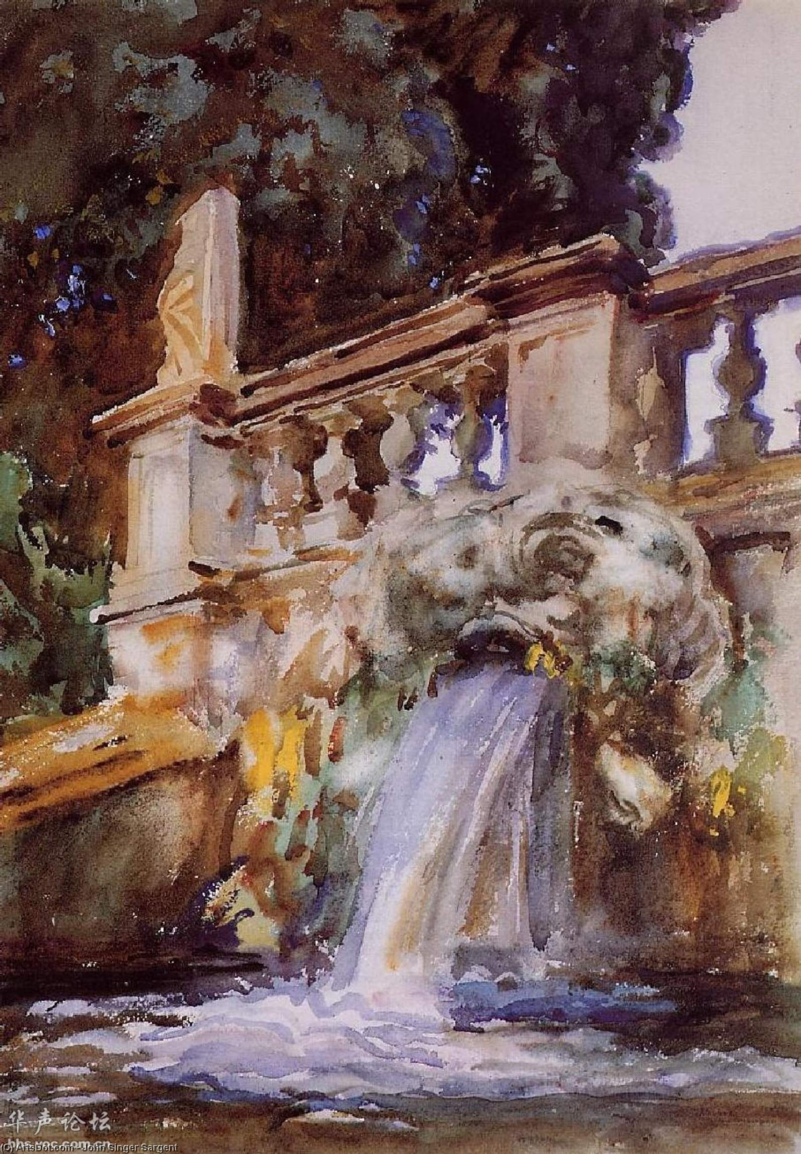 WikiOO.org - אנציקלופדיה לאמנויות יפות - ציור, יצירות אמנות John Singer Sargent - villa torlonia frascati