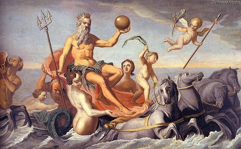 Wikioo.org – La Enciclopedia de las Bellas Artes - Pintura, Obras de arte de John Singleton Copley - el regreso de neptuno - óleo sobre lienzo -