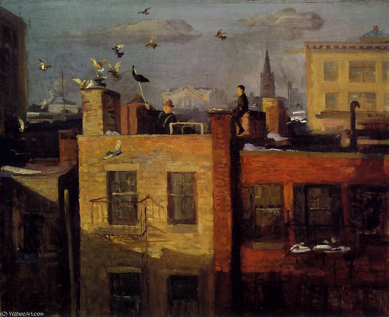 Wikioo.org – L'Enciclopedia delle Belle Arti - Pittura, Opere di John Sloan - piccioni