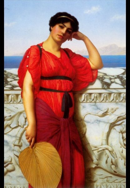Wikoo.org - موسوعة الفنون الجميلة - اللوحة، العمل الفني John William Godward - a classical lady