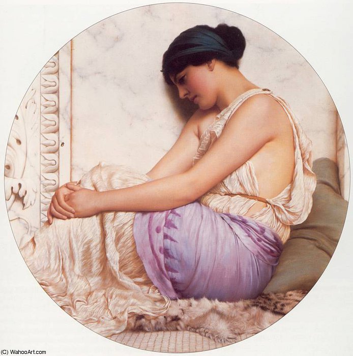 Wikioo.org - The Encyclopedia of Fine Arts - Painting, Artwork by John William Godward - a grecian girl