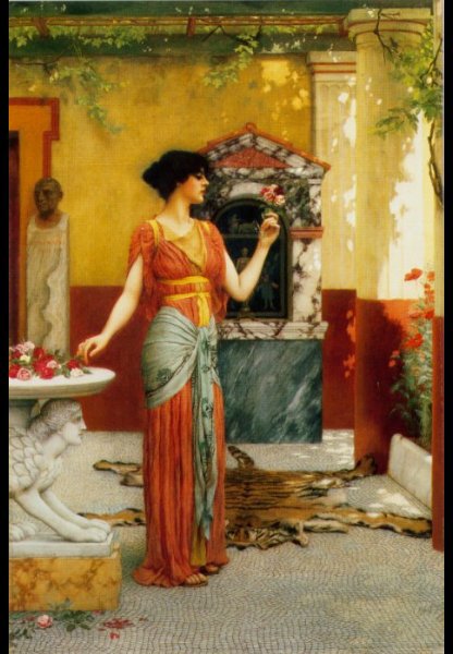 Wikioo.org - The Encyclopedia of Fine Arts - Painting, Artwork by John William Godward - the bouquet
