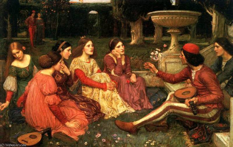 Wikioo.org - The Encyclopedia of Fine Arts - Painting, Artwork by John William Waterhouse - a tale of the decameron