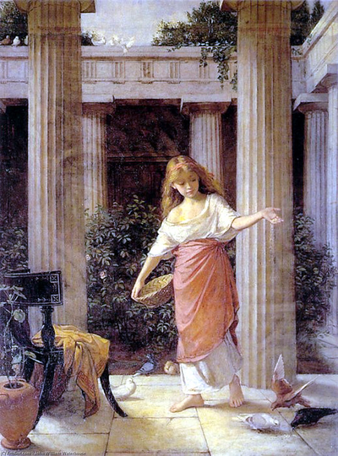 Wikioo.org - The Encyclopedia of Fine Arts - Painting, Artwork by John William Waterhouse - in the peristyle