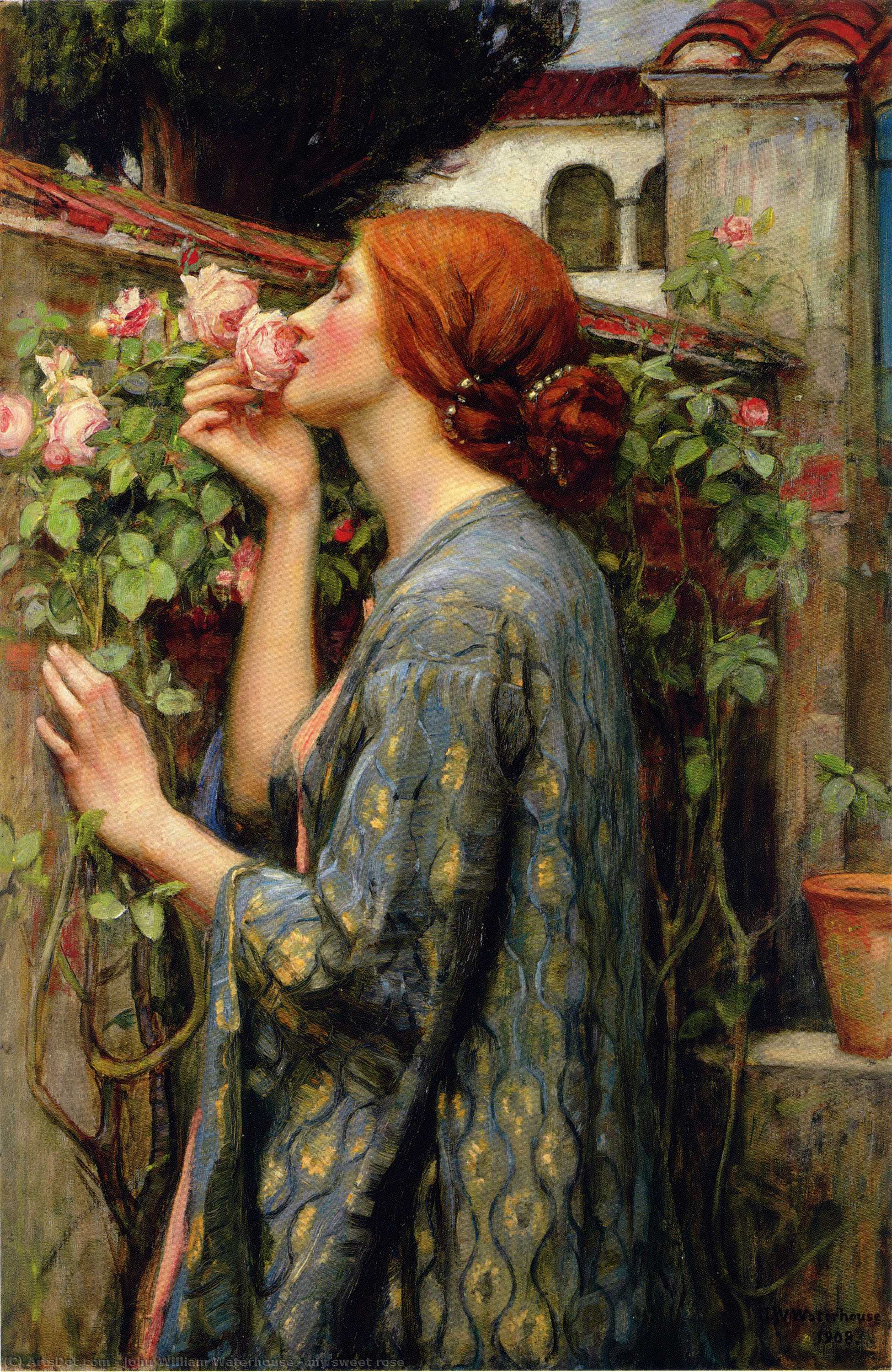 Wikioo.org - The Encyclopedia of Fine Arts - Painting, Artwork by John William Waterhouse - my sweet rose