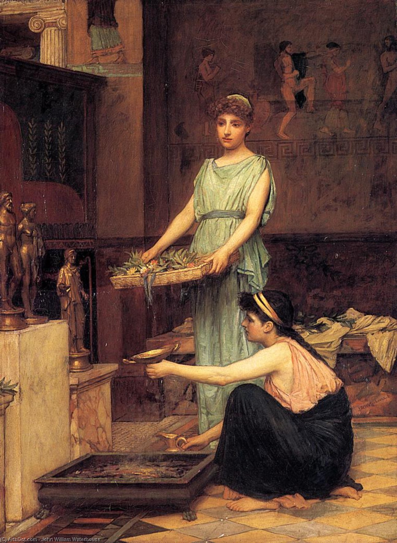 Wikioo.org - The Encyclopedia of Fine Arts - Painting, Artwork by John William Waterhouse - the house gods
