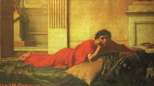 Wikioo.org - The Encyclopedia of Fine Arts - Painting, Artwork by John William Waterhouse - the remorse of nero after the murdering of his mother