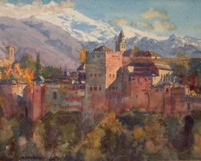 Wikioo.org – La Enciclopedia de las Bellas Artes - Pintura, Obras de arte de Jorge Apperley (George Owen Wynne Apperley) - Vista de la Alhambra