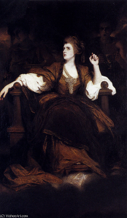 Wikioo.org - The Encyclopedia of Fine Arts - Painting, Artwork by Joshua Reynolds - Portrait Of Mrs Siddons As The tragic Muse
