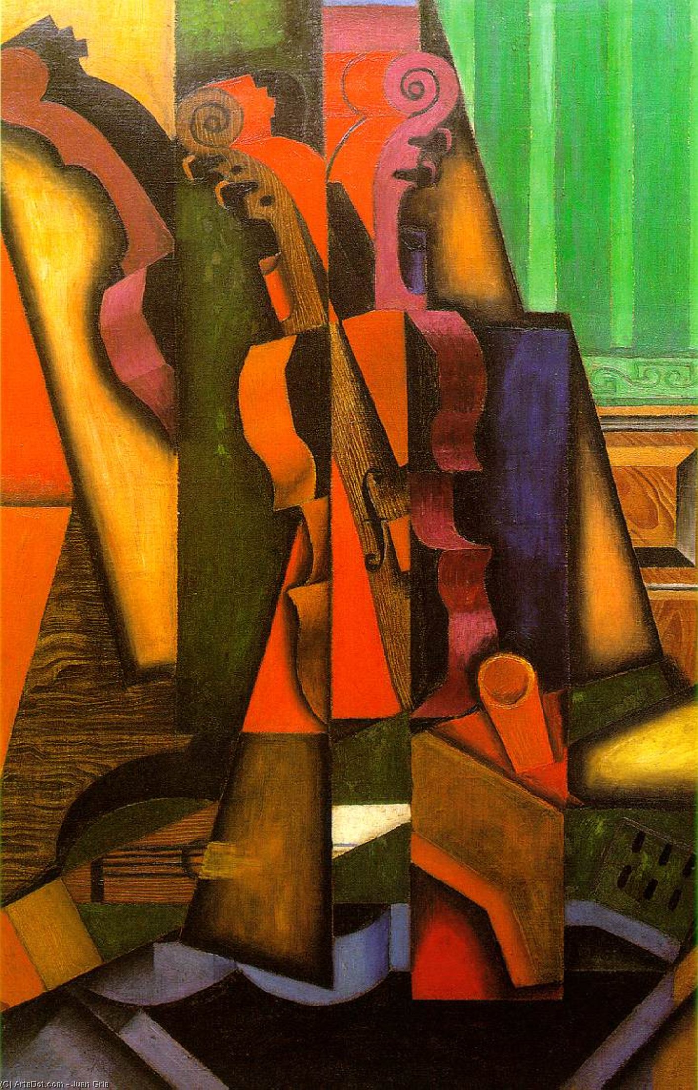 Wikioo.org - The Encyclopedia of Fine Arts - Painting, Artwork by Juan Gris - Violin and guitar - -