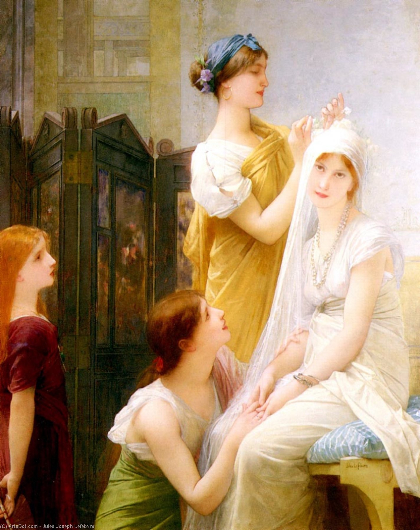 Wikioo.org - The Encyclopedia of Fine Arts - Painting, Artwork by Jules Joseph Lefebvre - la fiancee