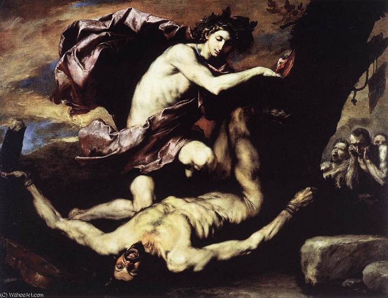 WikiOO.org - Enciklopedija dailės - Tapyba, meno kuriniai Jusepe De Ribera (Lo Spagnoletto) - Apollo and Marsyas