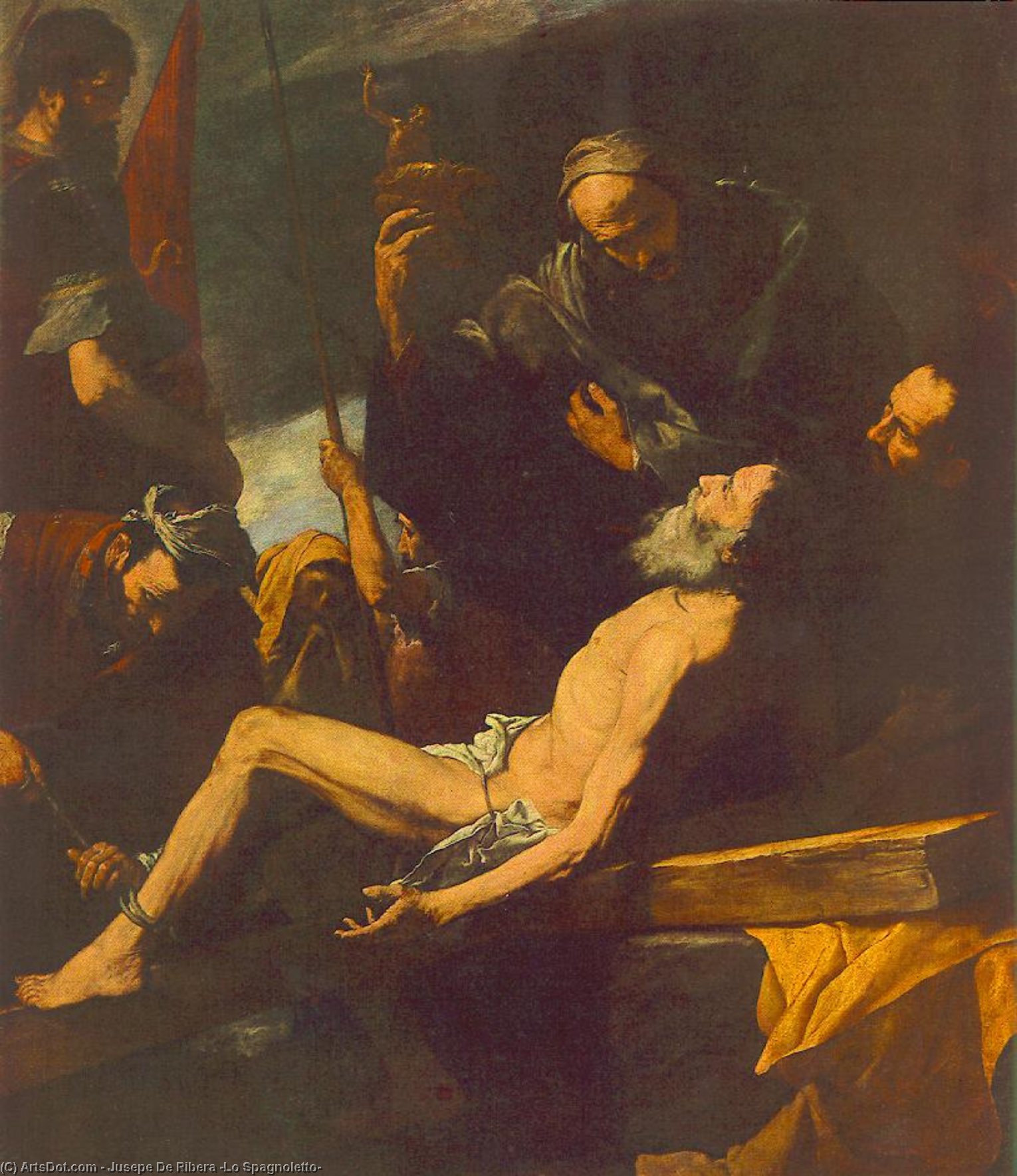Wikioo.org - The Encyclopedia of Fine Arts - Painting, Artwork by Jusepe De Ribera (Lo Spagnoletto) - The Martyrdom of St Andrew
