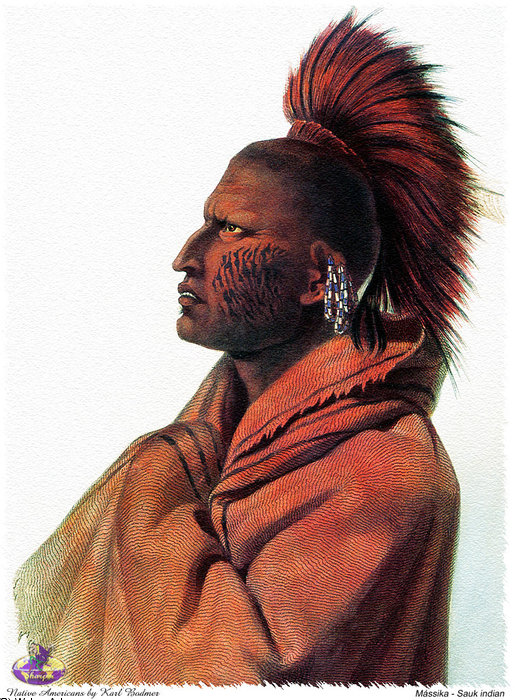 Wikioo.org - The Encyclopedia of Fine Arts - Painting, Artwork by Karl Bodmer - sharper native americans (23)
