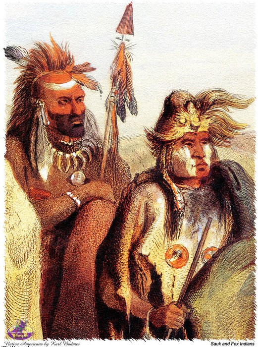 WikiOO.org - دایره المعارف هنرهای زیبا - نقاشی، آثار هنری Karl Bodmer - sharper native americans (32)