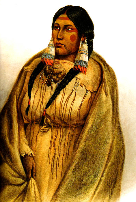 Wikioo.org - The Encyclopedia of Fine Arts - Painting, Artwork by Karl Bodmer - Woman of The Cree-Tribe