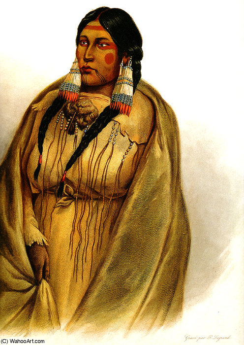 WikiOO.org - 백과 사전 - 회화, 삽화 Karl Bodmer - Woman of the Cree-Tribe