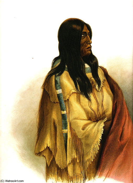 WikiOO.org - Εγκυκλοπαίδεια Καλών Τεχνών - Ζωγραφική, έργα τέχνης Karl Bodmer - Woman of the Snake-Tribe