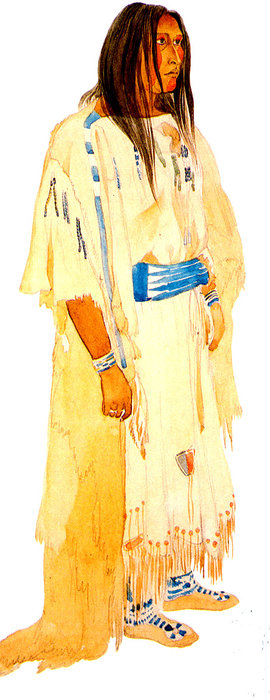 WikiOO.org – 美術百科全書 - 繪畫，作品 Karl Bodmer - 年轻Piegan黑足印第安族的女人