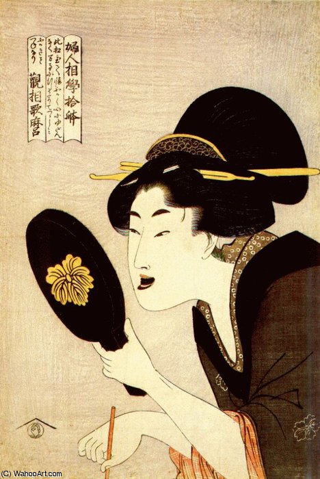 WikiOO.org - Encyclopedia of Fine Arts - Maalaus, taideteos Kitagawa Utamaro - women gathering for tooth-blackening ceremony
