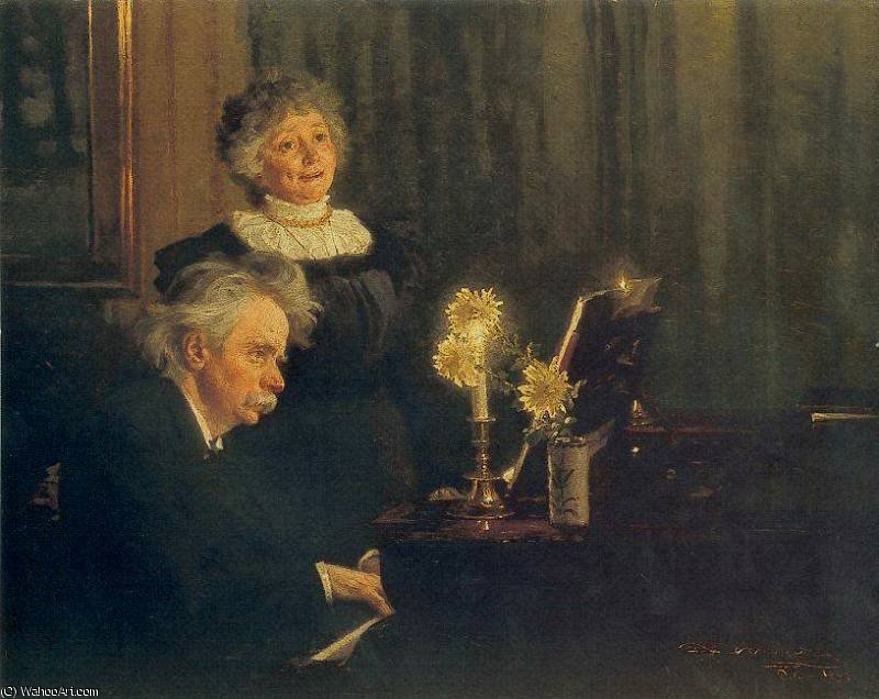 Wikioo.org – L'Enciclopedia delle Belle Arti - Pittura, Opere di Peder Severin Kroyer - Nina y Edvard Grieg