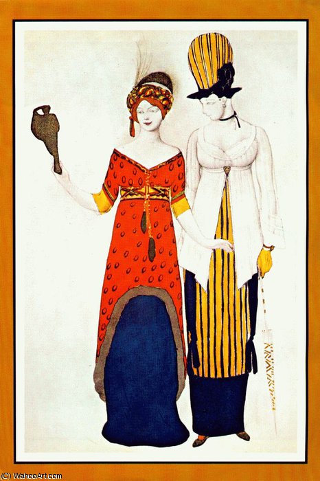 Wikioo.org - สารานุกรมวิจิตรศิลป์ - จิตรกรรม Leon Bakst - fantasie sur le costume moderne