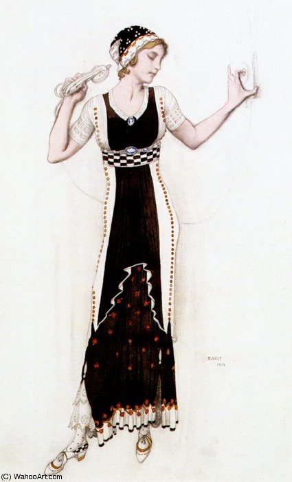 WikiOO.org - Encyclopedia of Fine Arts - Schilderen, Artwork Leon Bakst - fantasy on modern costume (atalanta)